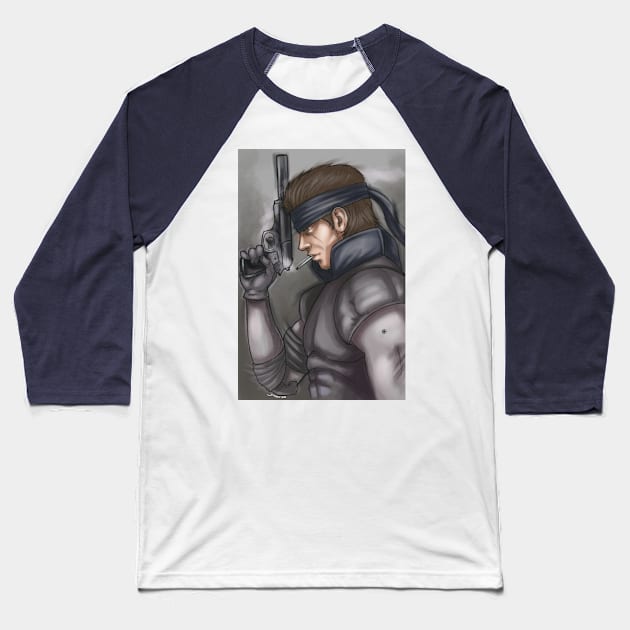 Metal Gear Solid Snake Baseball T-Shirt by ekkimu